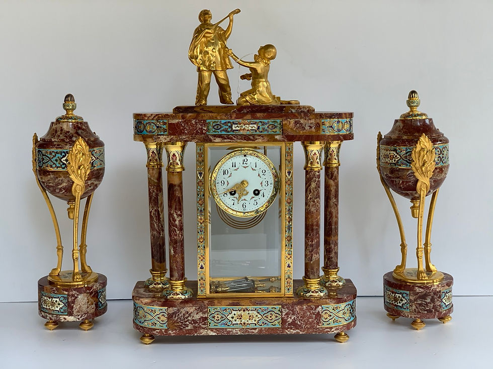 Miniature : Garniture de cheminée en marbre 