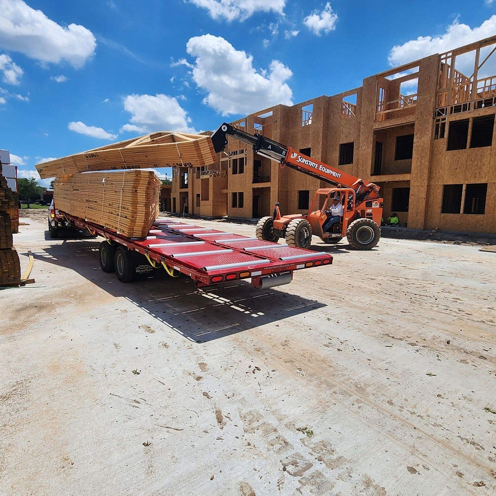 lumber shipment delivered directly to construction site