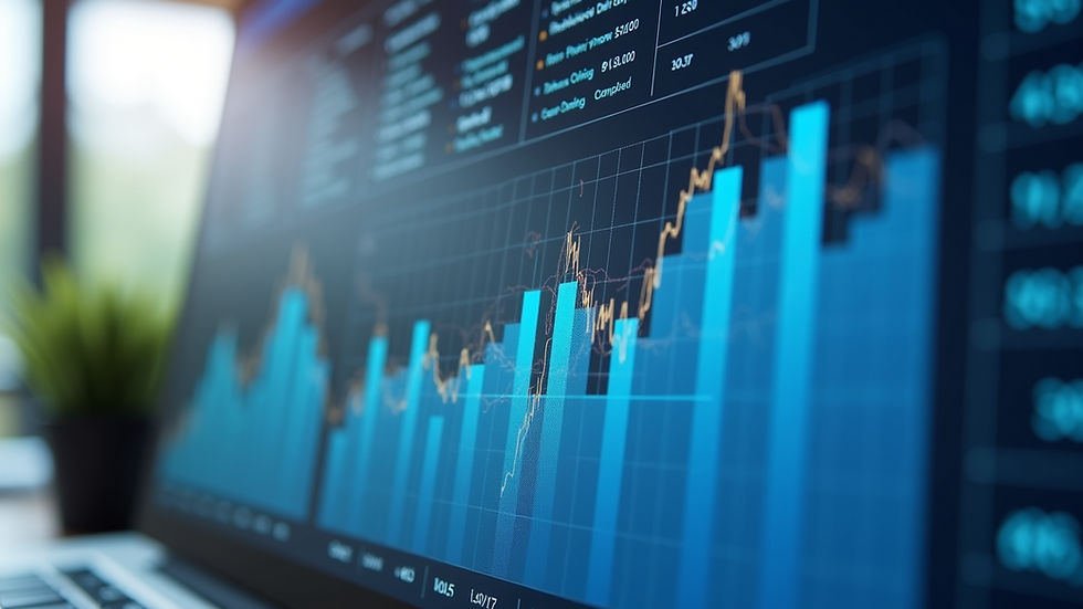 Close-up view of a modern sales dashboard with analytics