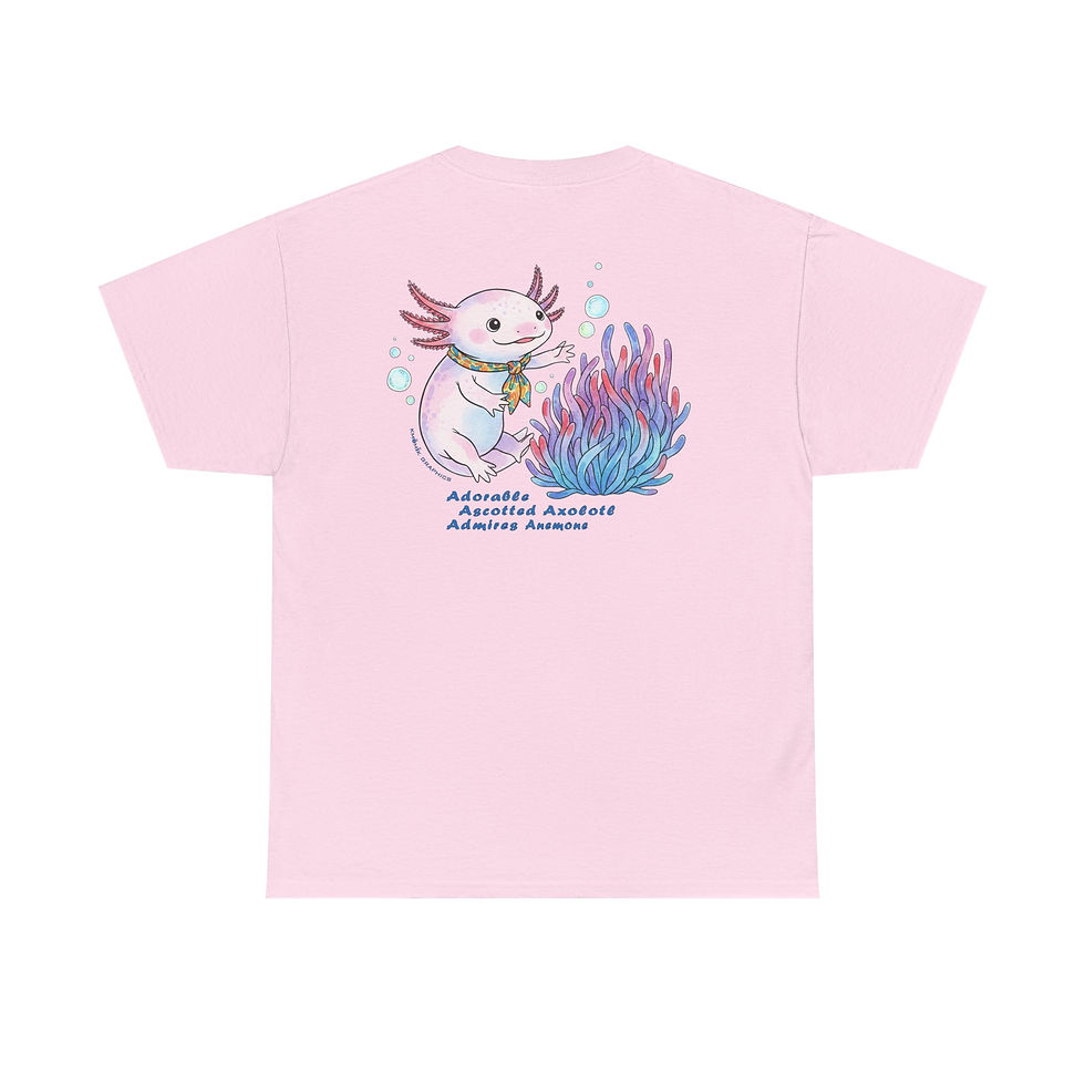 Thumbnail: Ascotted Axolotl Unisex T-Shirt (Back Print)