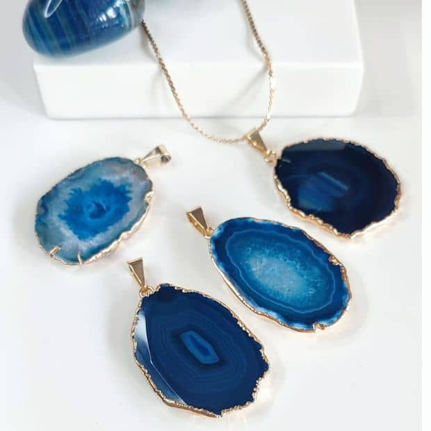 Miniatura: Pingente Ágata Azul: formatos diversos  |  a partir de