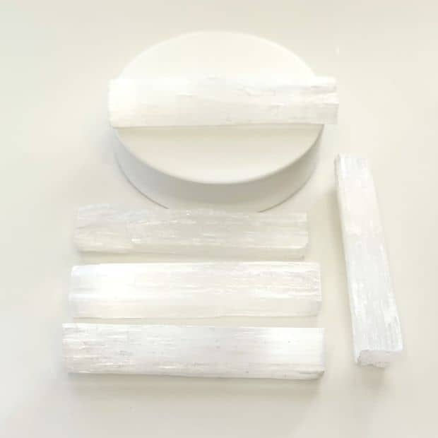 Pedras Bastão de Selenita Branca cristais natural