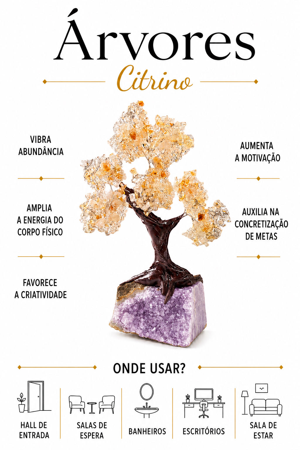 Árvores Cascalho Citrino P Tronco marrom