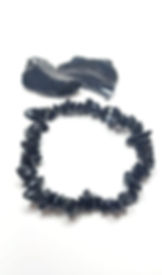 Pulseira Obsidiana  Cascalho Pedras Cristais natural Ajustável