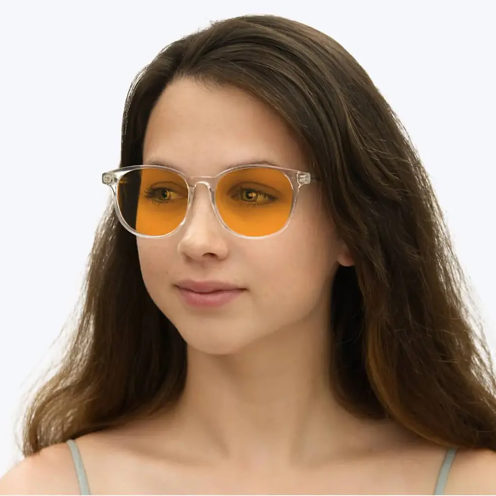 Thumbnail: SunDown Billie Blue Blocking Glasses - Crystal Frame