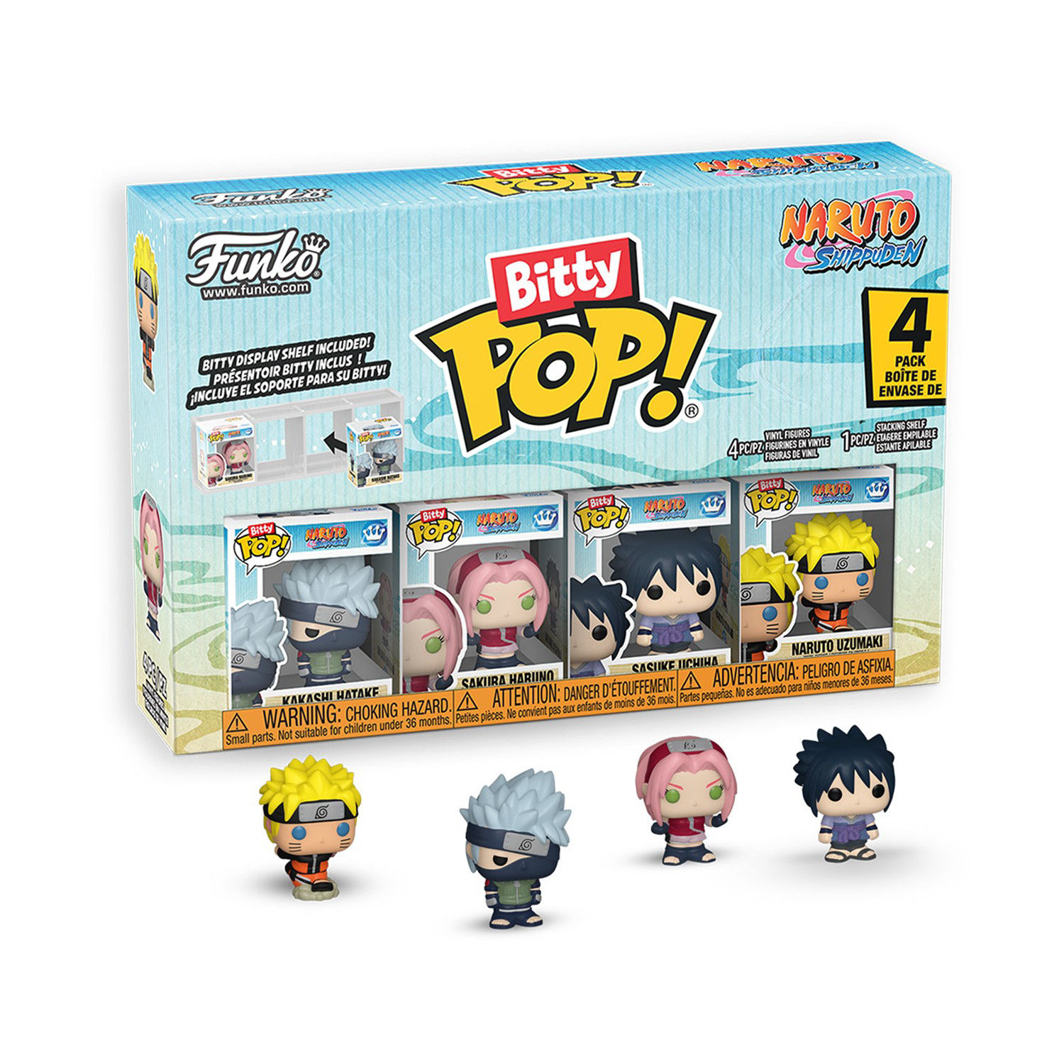 Funko Bitty Pop! 4-Pack: Naruto Shippuden - Kakashi, Sakura, Sasuke, Naruto