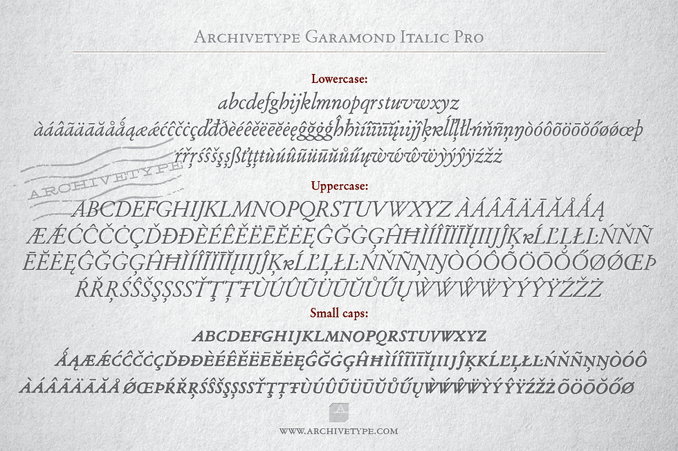 Thumbnail: Archive Garamond Italic Pro