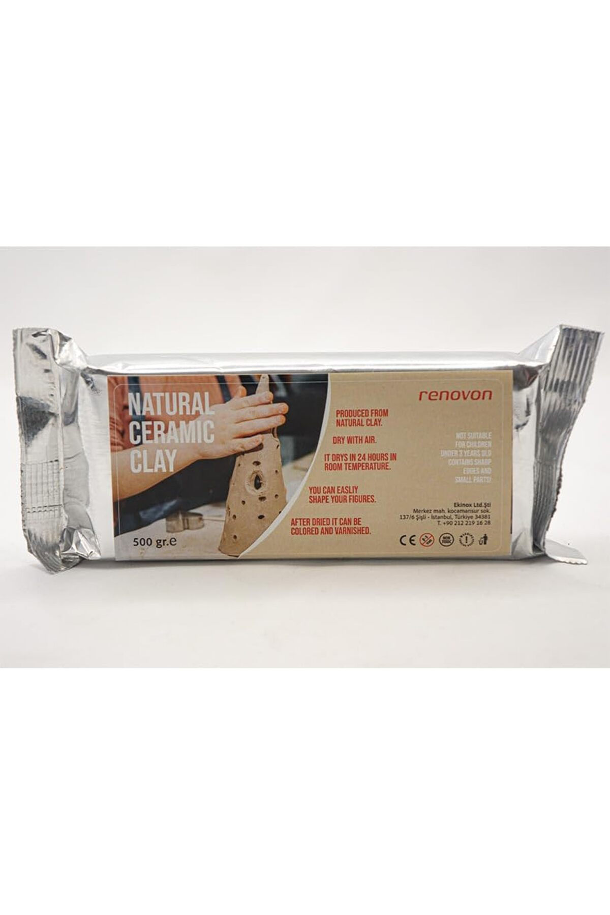 Seramik KİL Hamuru, Beyaz 500 gr Fırınlamaya Gerek Olmayan Güzel Sanatlar Figür