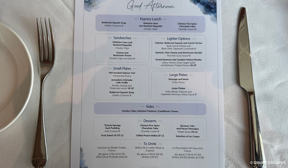 MDR Lunch menu day 2