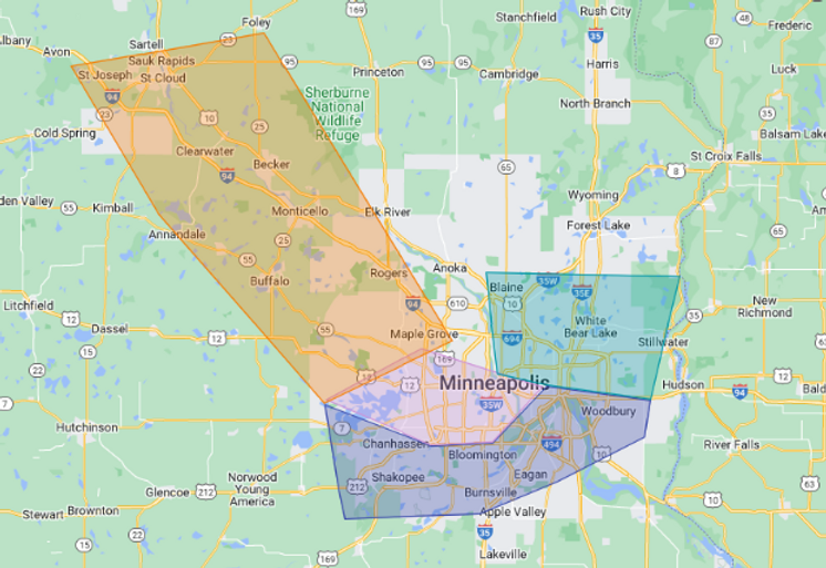 Home watch service area map