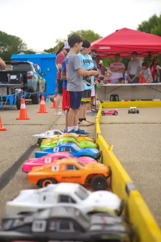 RC racing around a large outdoor track at WaunaBoom