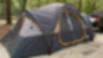 Gray and orange camping tent at the campsite 10 at Kelly Park Rock Springs