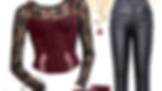 Shop Red Wine and black gothic chic fall outfit.