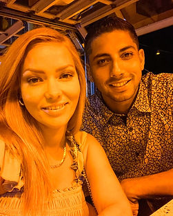 Woman and man taking a selfie