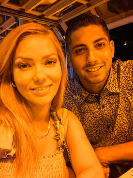 woman and man selfie