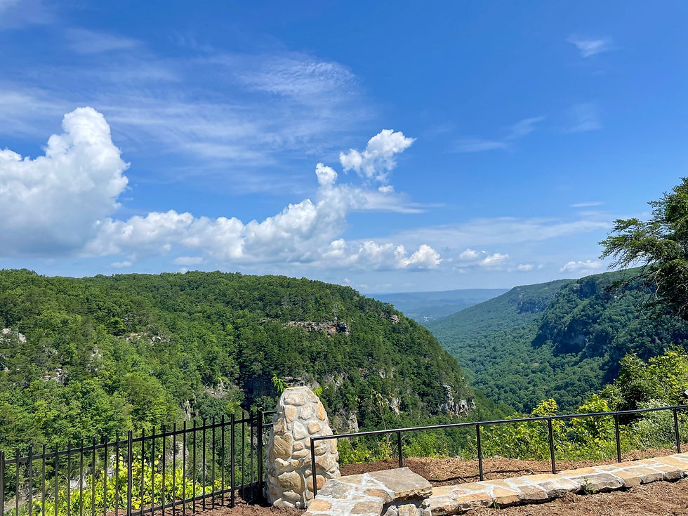 Scenic overlook with stone railing at Cloudland Canyon State Park