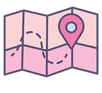 Pink map decor