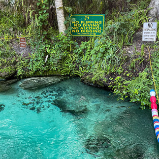 turquoise water at beginning of rock springs