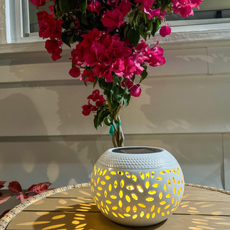 Solar night lamp on table