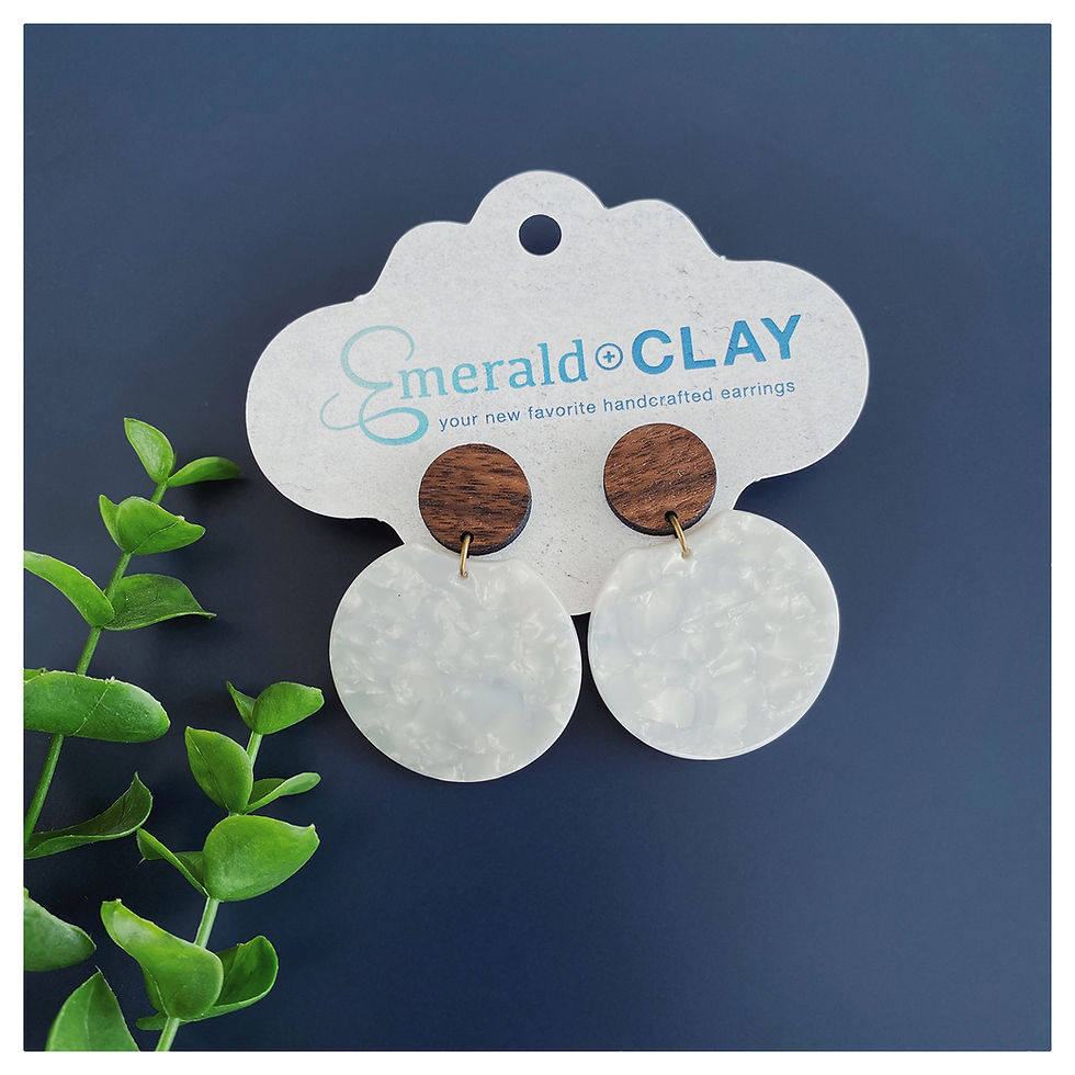 Thumbnail: Wood Post + Pearl Acrylic Circle