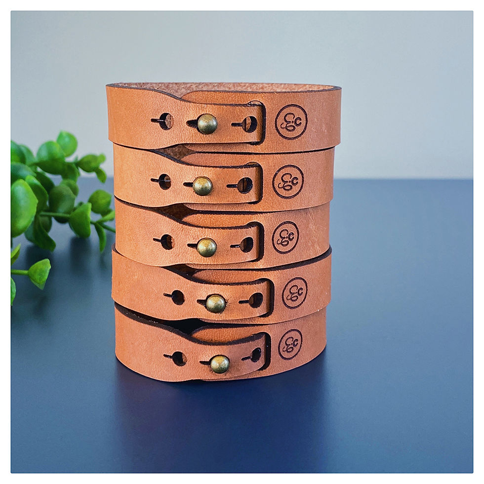 Thumbnail: Engraved Leather Bracelet (3 sizes)