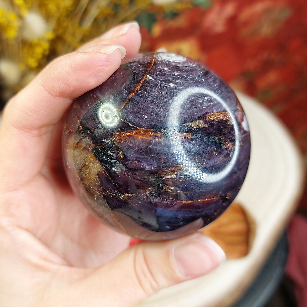 Miniature : Sphère de lépidolite foncée
