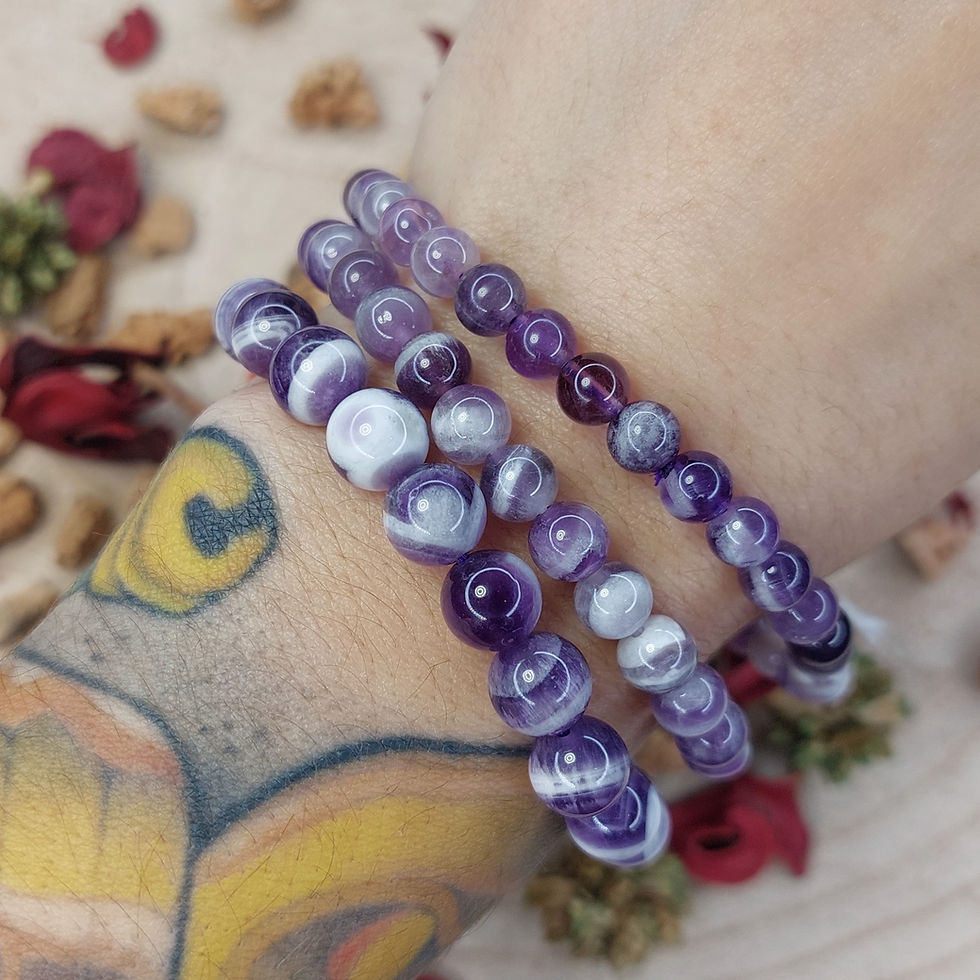 Miniature : Bracelets d'améthyste et quartz