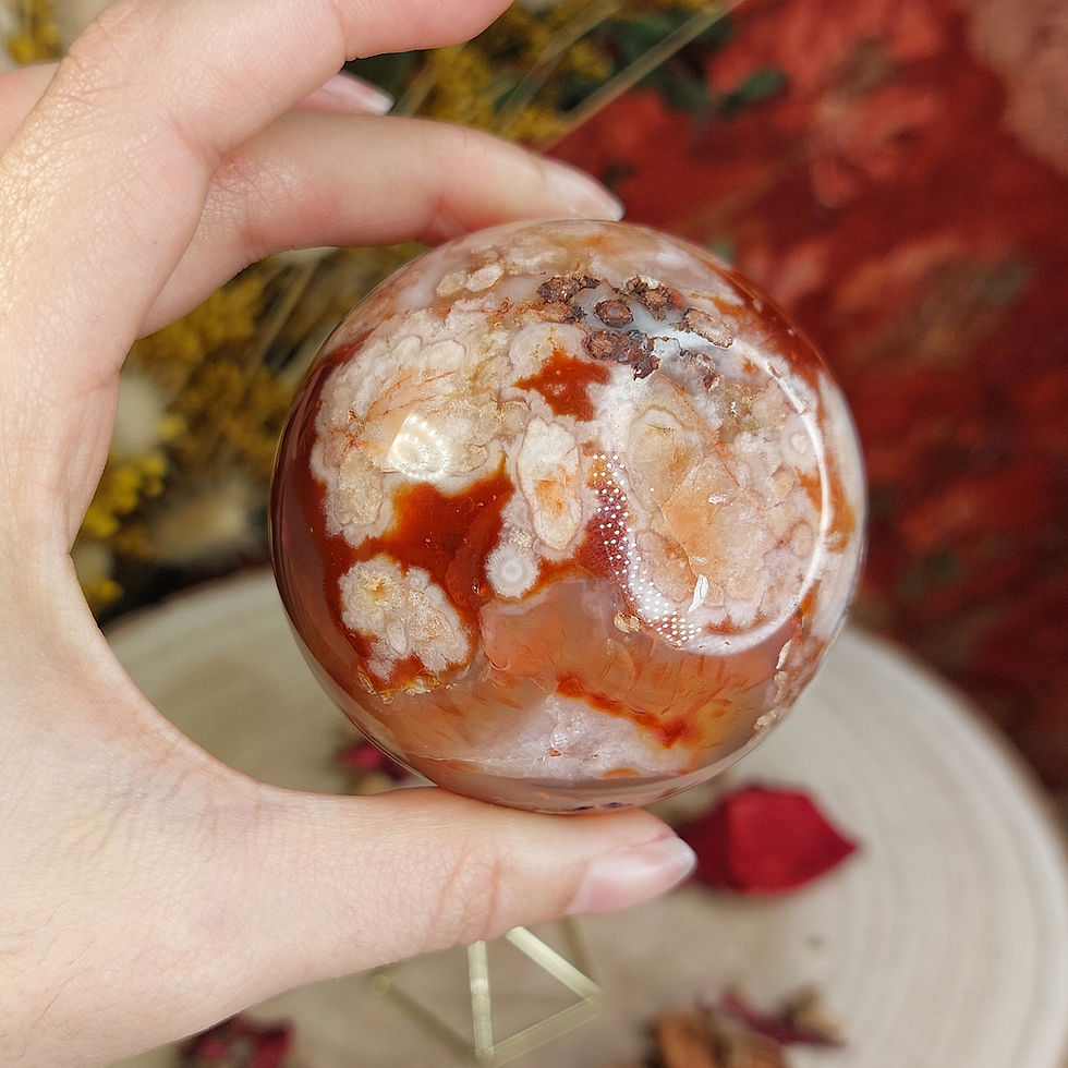 Miniature : Sphère d'agate des cerisiers rouge