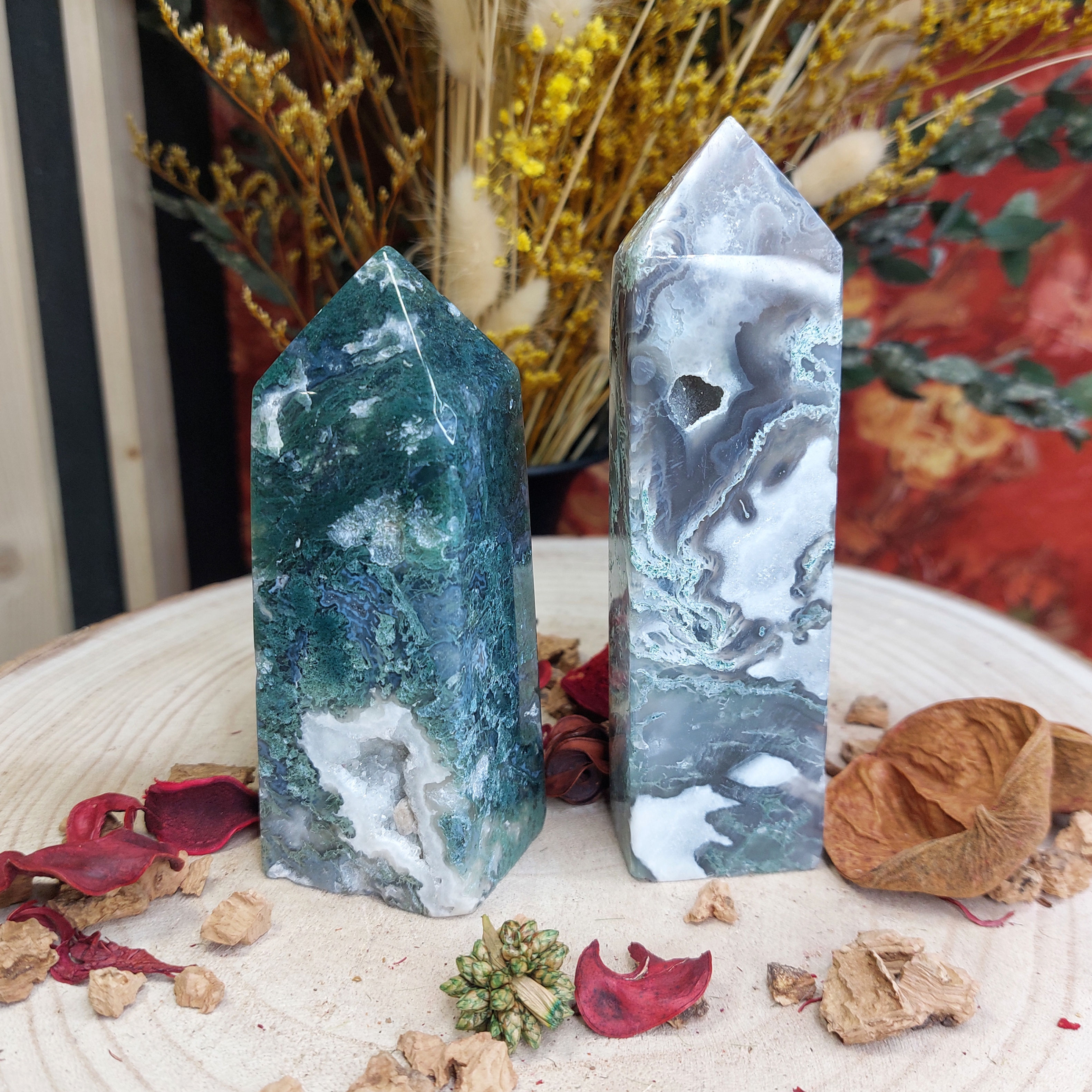 Tours d'agate mousse (AA)