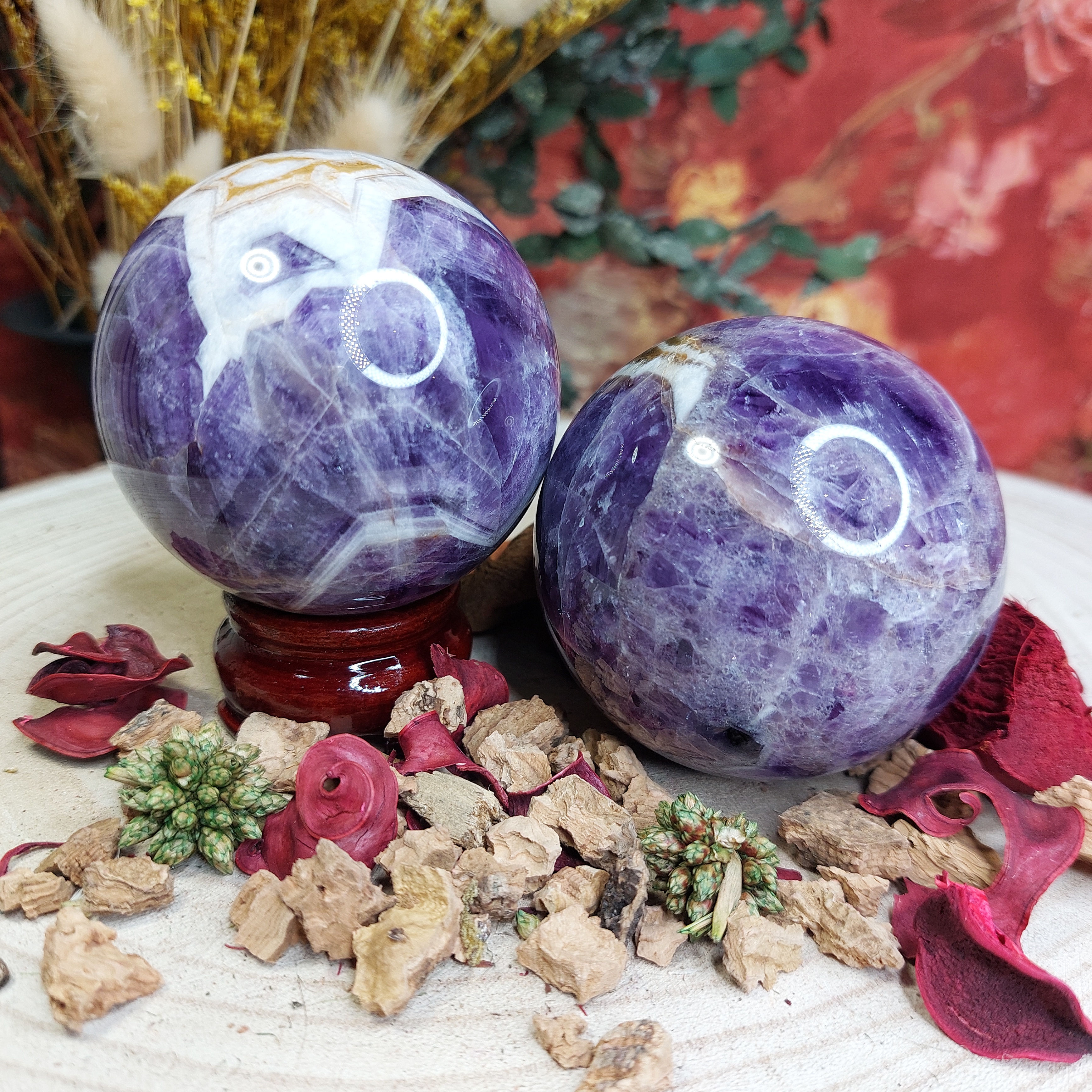 Sphères d'Améthyste chevron - AA