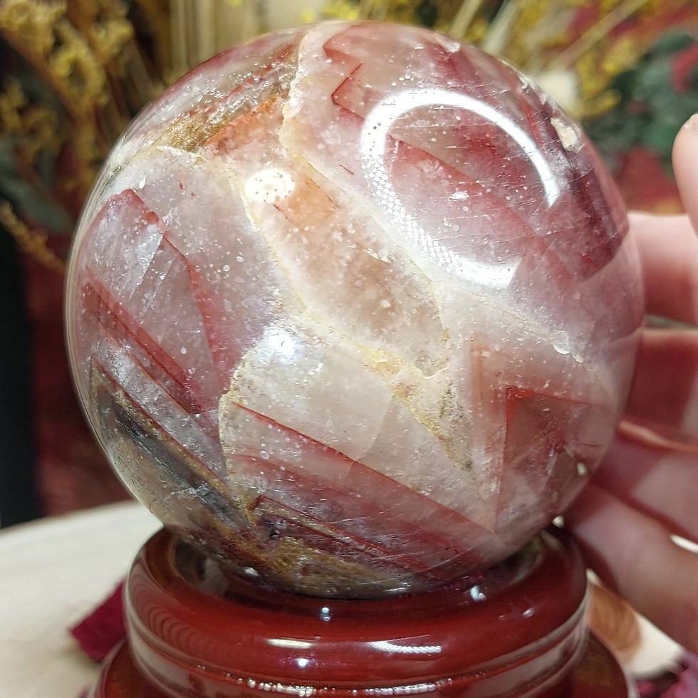 Miniature : Sphère de Quartz hématoïde - A - 8,70cm