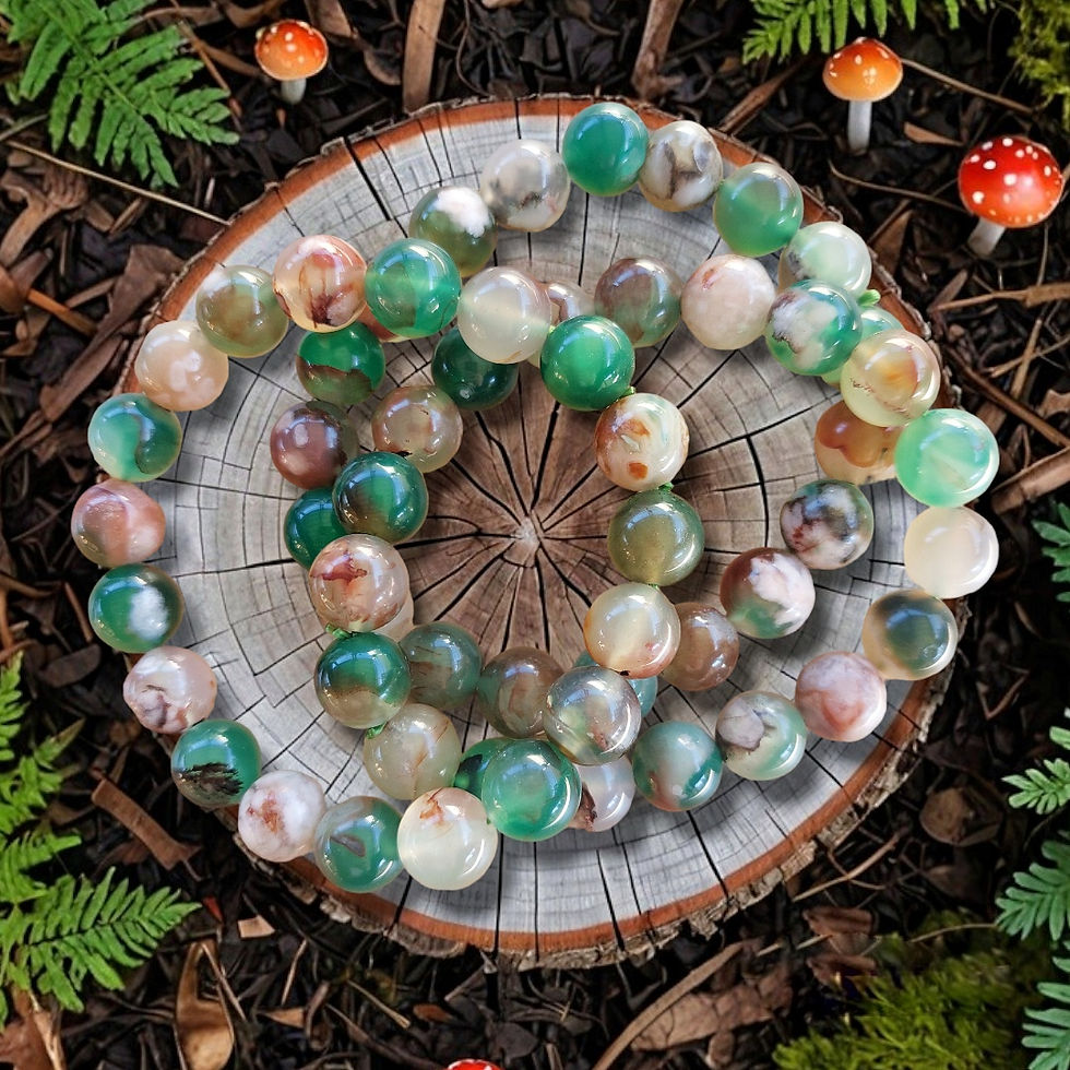 Miniature : Bracelets d'agate cerisier verte