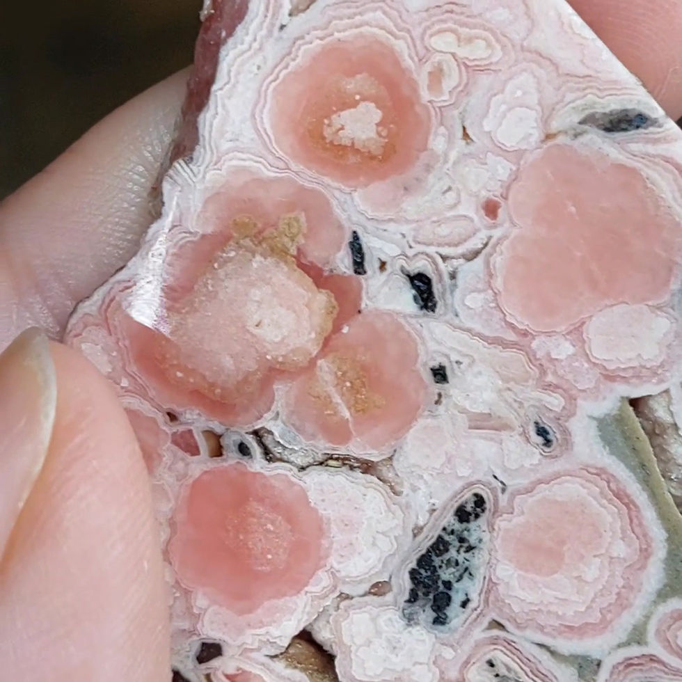 Miniature : ,Petites tranches de rhodochrosite Argentine - 7,40 à 10cm - AA