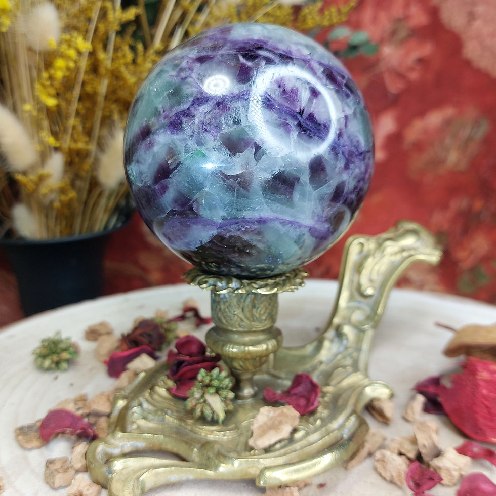 Miniature : Sphère de fluorite bleue et violette