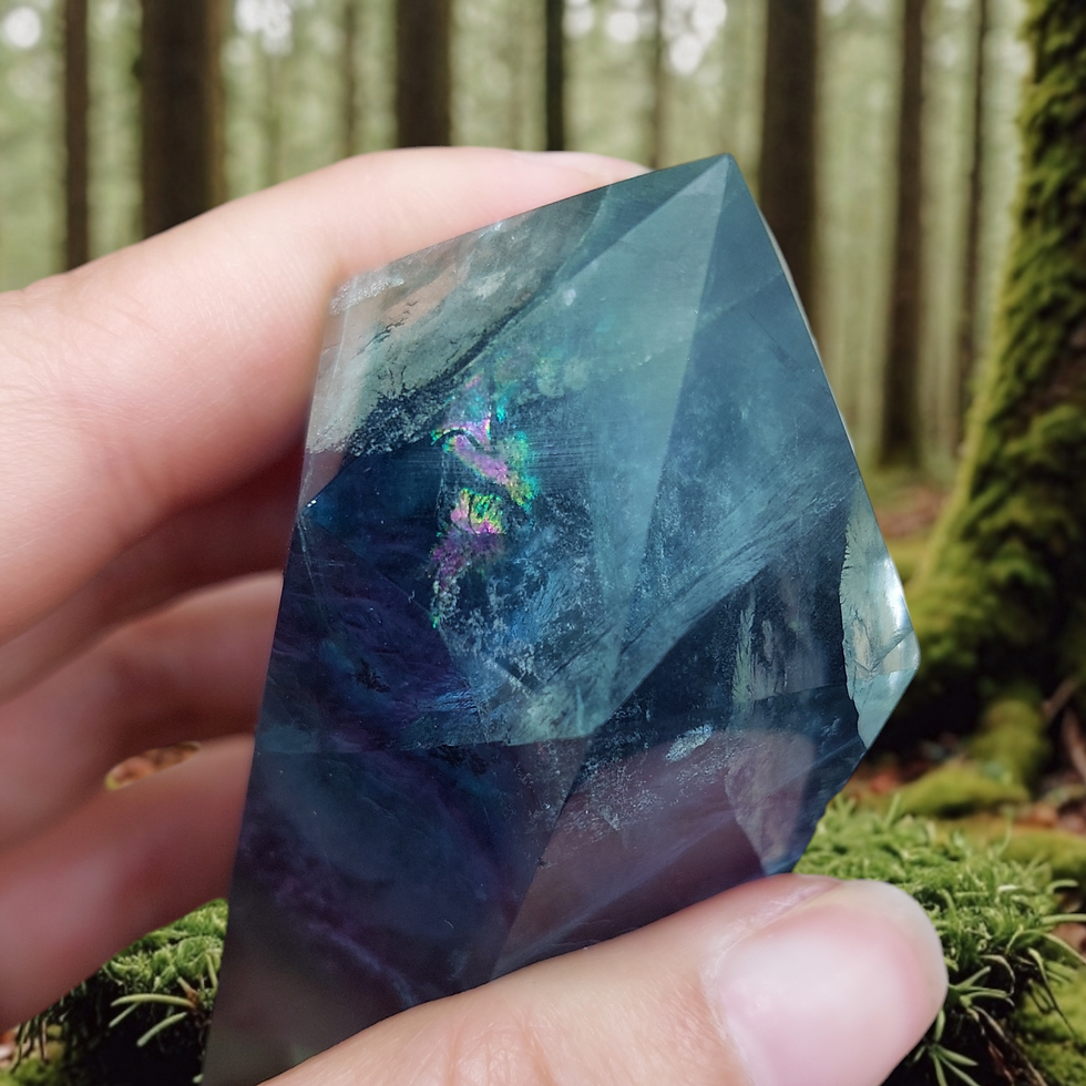 Miniature : tour de fluorite à plumes