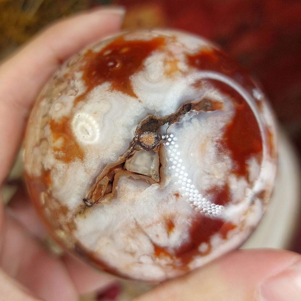 Miniature : Sphère d'agate sakura rouge