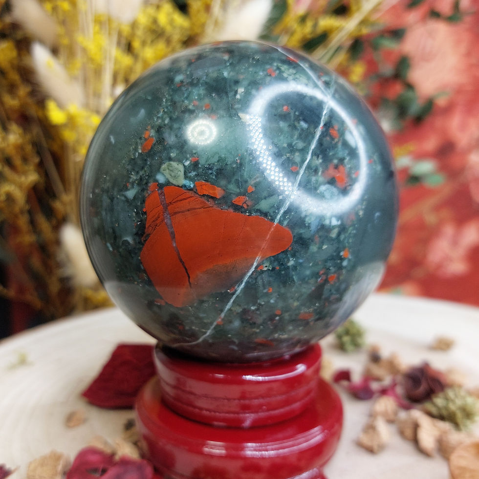 Miniature : Grande sphère de jaspe sanguin