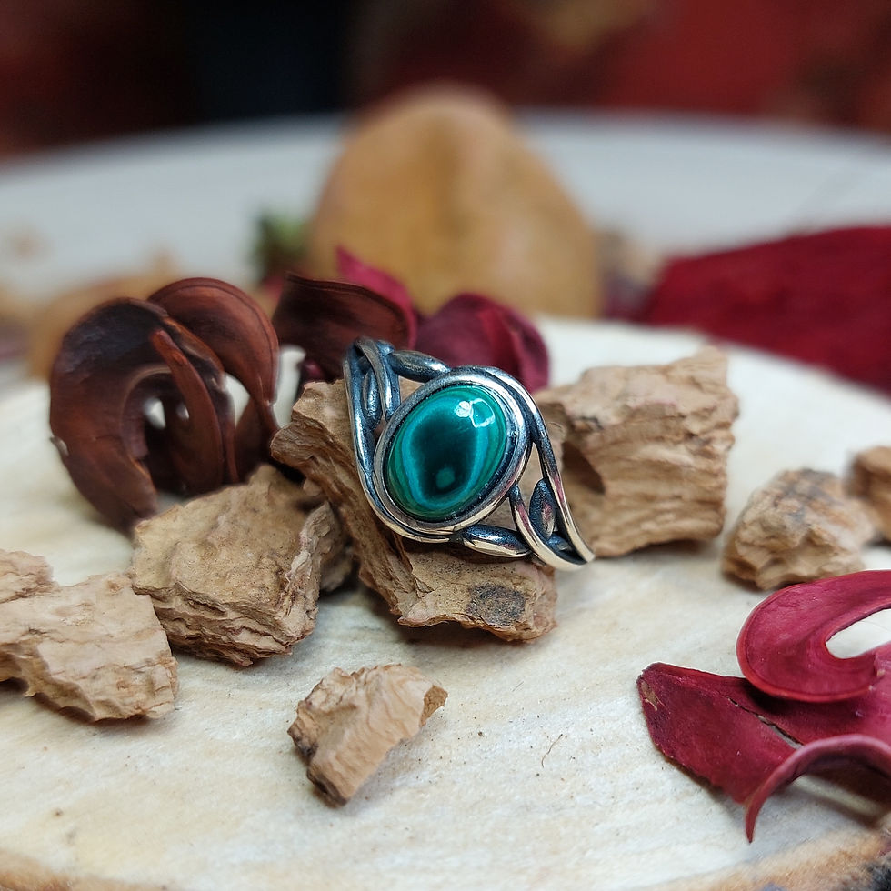 Bague en argent sterling 925 et Malachite