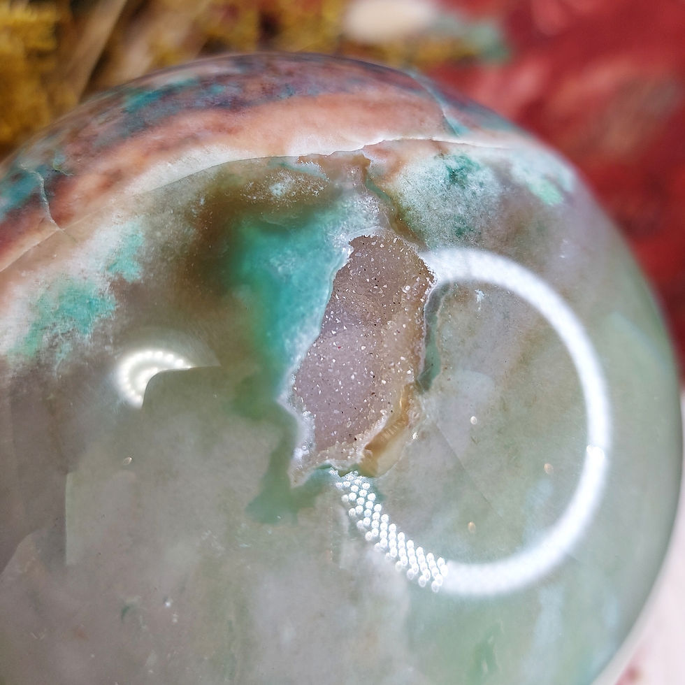 Miniature : Sphère d'agate sakura verte