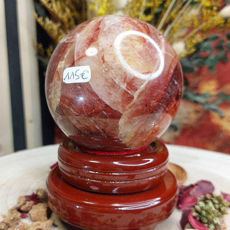 Miniature : Sphère de Quartz hématoïde - A - 8,70cm