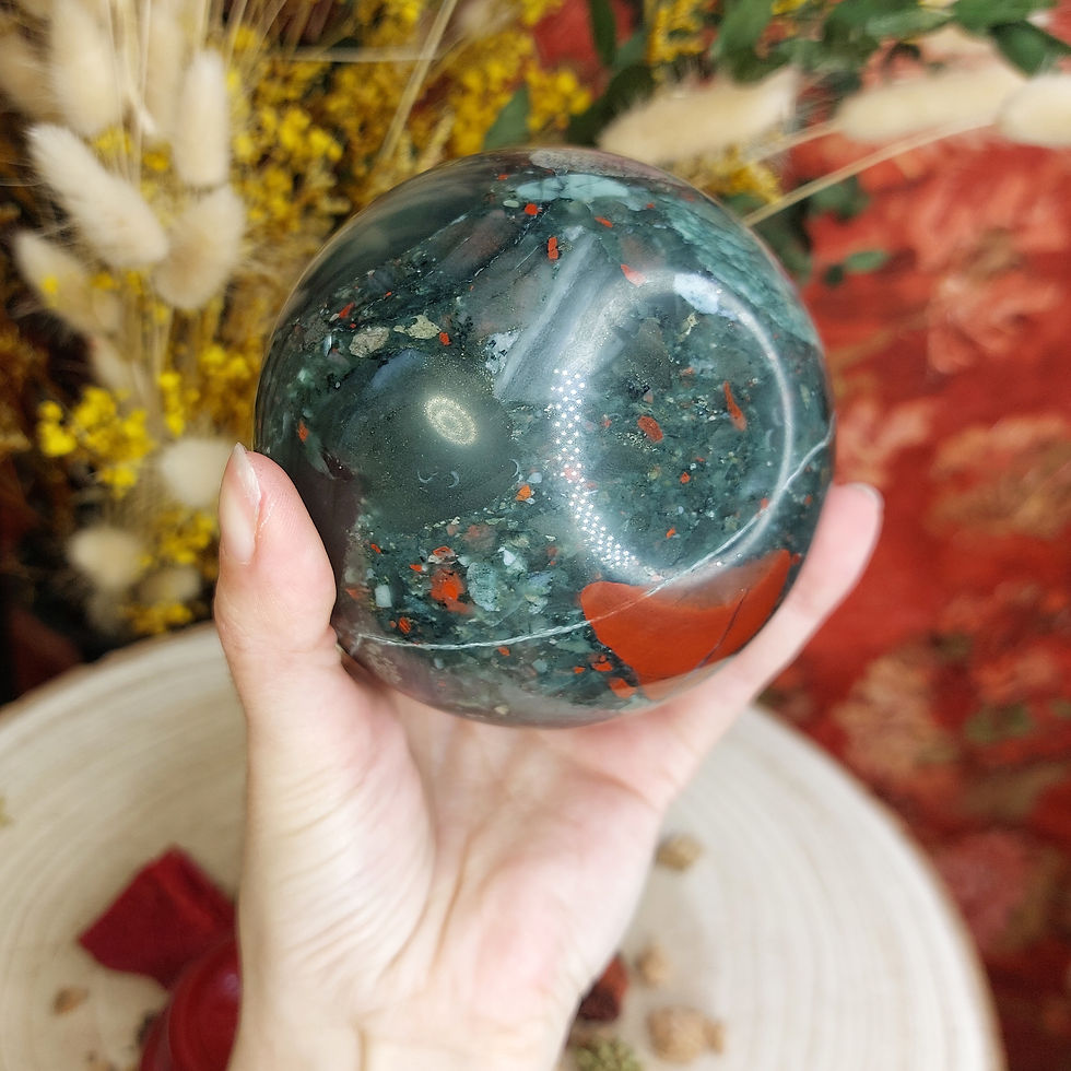 Miniature : Grande sphère de jaspe sanguin