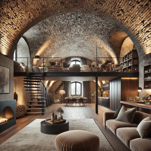 Loft_Projekt in bestehenden Gewölbekeller