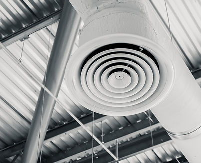 Industry Building interior Air Duct Air Condition pipe ceiling Air flow industrial design.