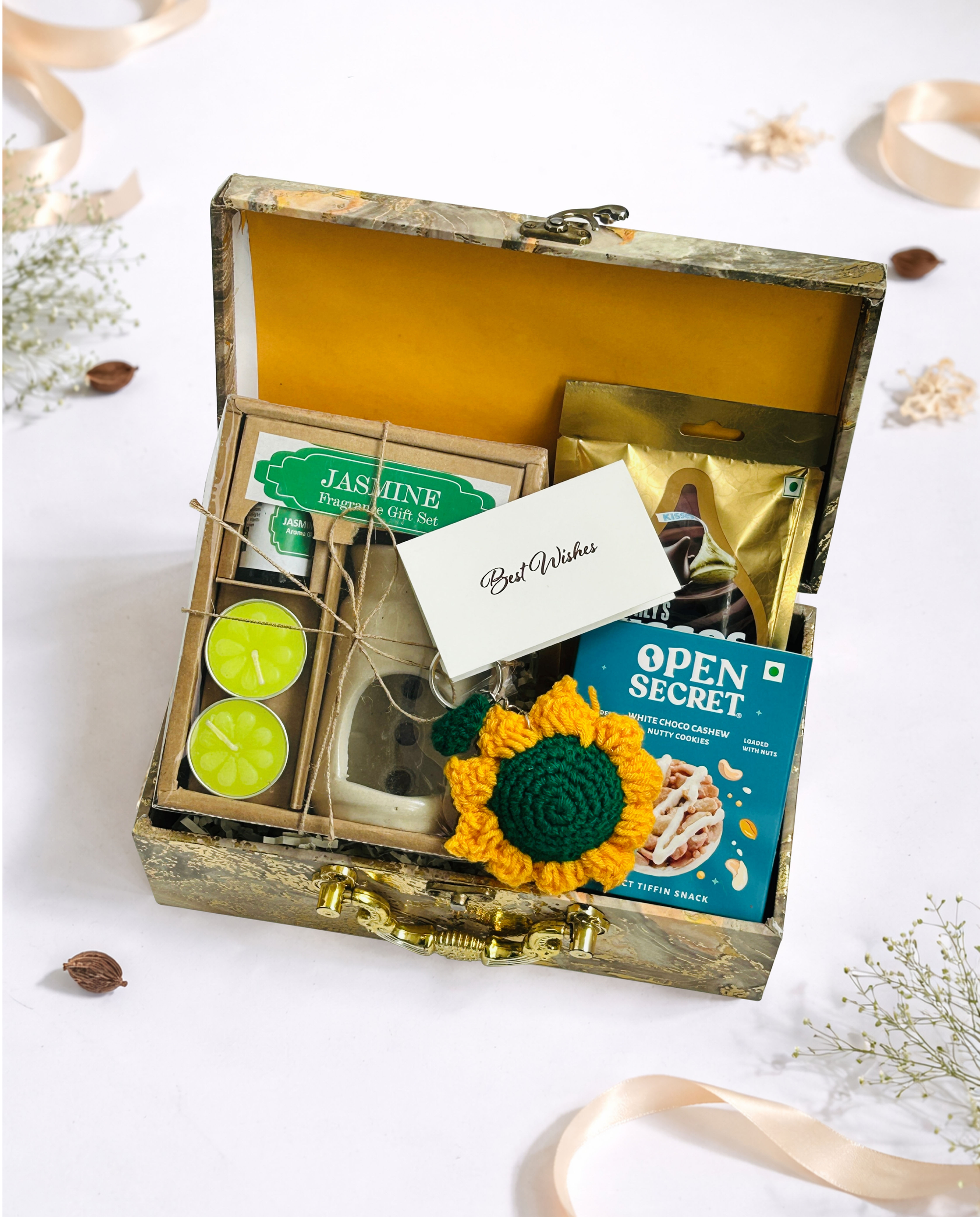 Soft Moments Box 1 — feminine luxury wellness gift hamper for self-care and relaxation, ₹2,350 | Premium Packaging