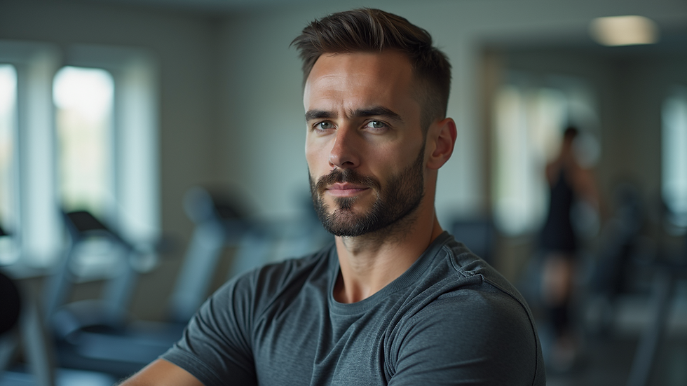 Nahaufnahme eines Sportlers, der an einer Rehabilitationseinheit teilnimmt