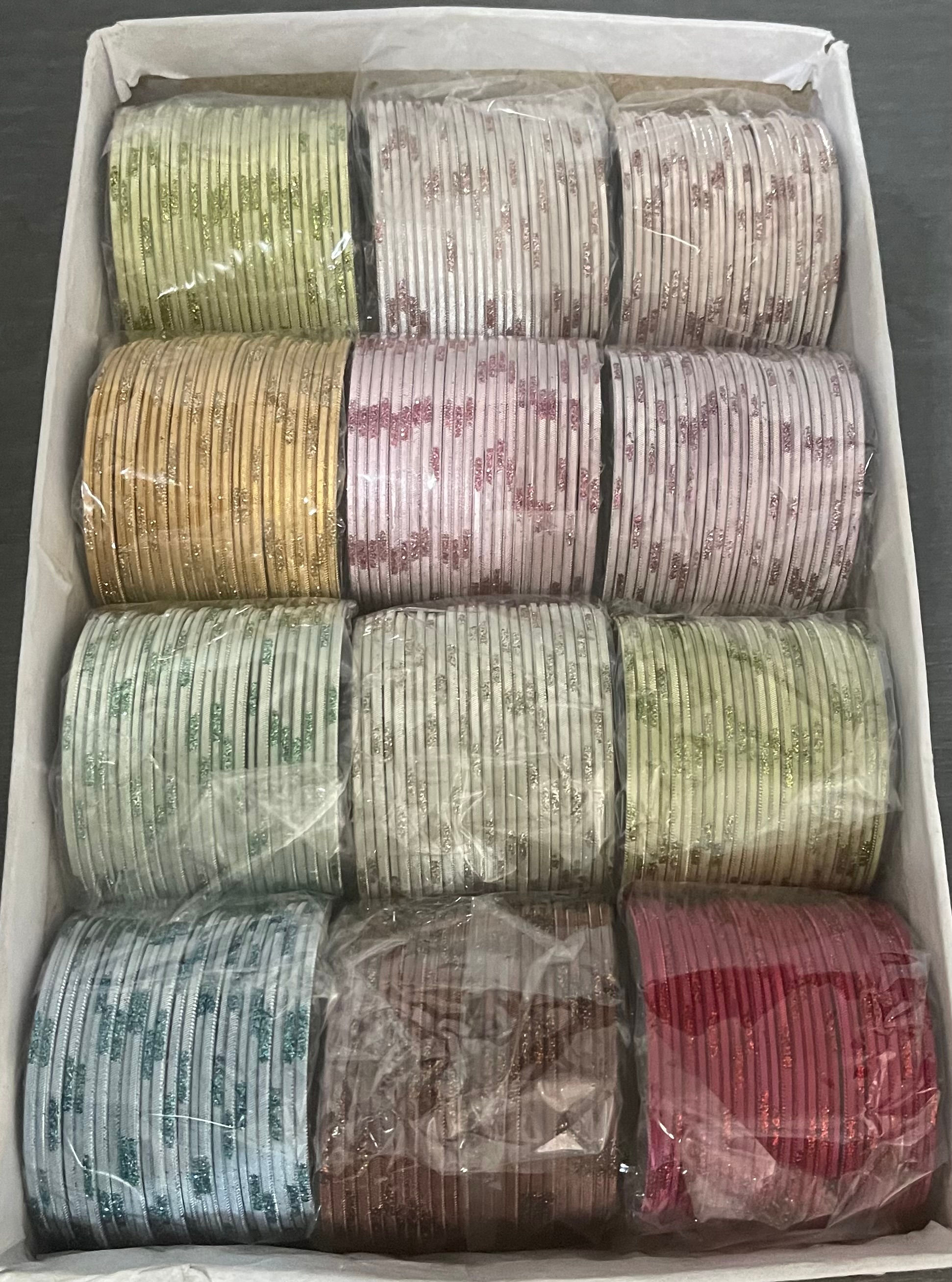 28 metal bangles in assorted colours
