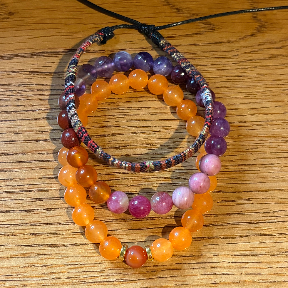Thumbnail: Celestial Sunset 3-Piece Crystal Bracelet Set Top View