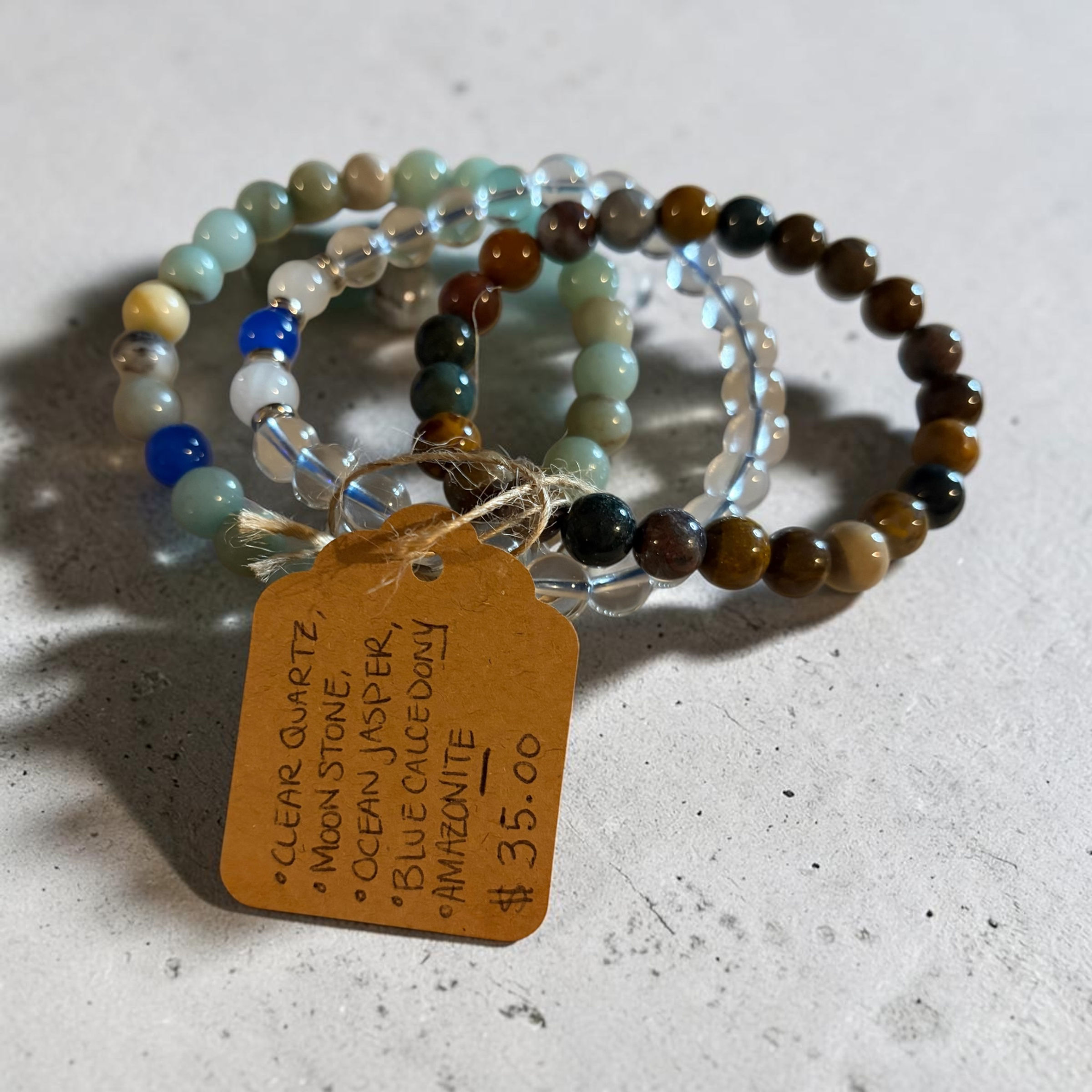 Ride the Wave Natural Crystal Bracelet Set Front View
