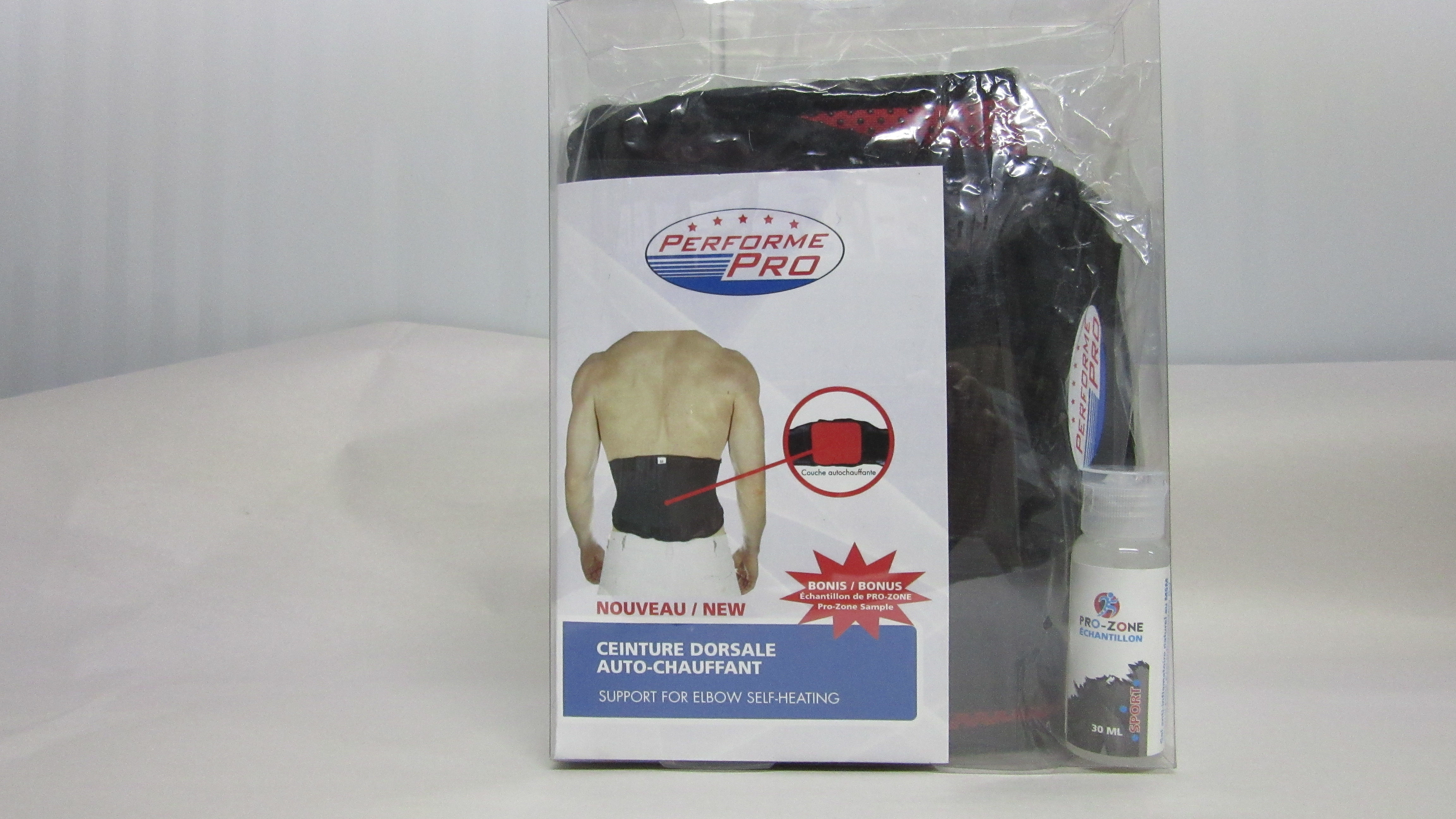 Ceinture dorsale auto-chauffante