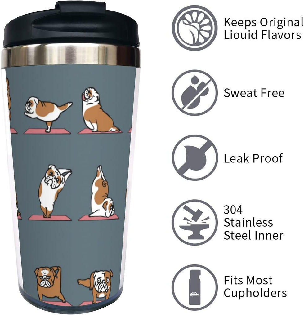 Thumbnail: English Bulldog Yoga Animal Pet Lover Travel Coffee Mug
